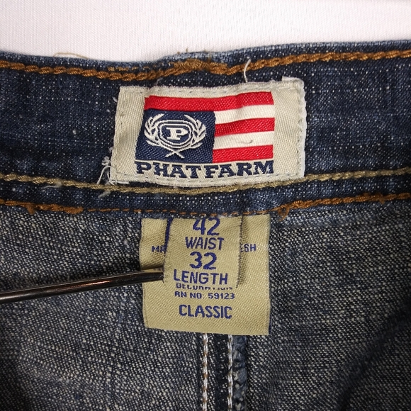 Vintage Phat Farm Jeans Men's Size 42 x 32 Embroidered Baggy Hip Hop Grunge - Picture 6 of 12